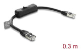 Delock Rj45 Cable Stecker Zu Stecker Mit Schalter Cat.6 F Utp 0,3 M - Netzwerkschaltung Schwarz