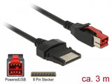 Delock 85479 Cable Poweredusb Macho 24 V > 8 Pin Macho 3 M Para Impresoras Y Terminales De Punto De Venta