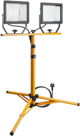 Luz De Trabajo Led Con Trípode Telescópico, 2x 50w 8500lm Y Luz Blanca Fría (6500 K), Interior Y Exterior Ip65