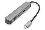 Dockingstation Digitus Usb-C, 5 Puertos, 4k / 30hz, Hdmi / 2xusb-4 / Sd / Microsd