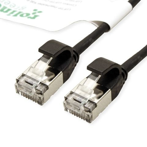 Roline Verde U Ftp Cable De Red Cat.6a (Class Ea), Lsoh, Slim, Schwarz, 0,15 M