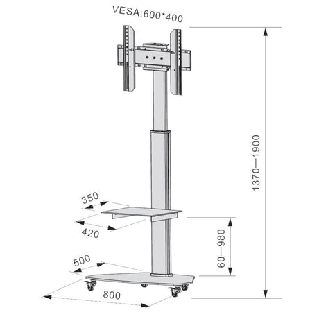 EAN 8051128108903 - Techly ICA-TR3SL soporte para pantalla de señalización 177,8 cm (70") Plata imagen 3
