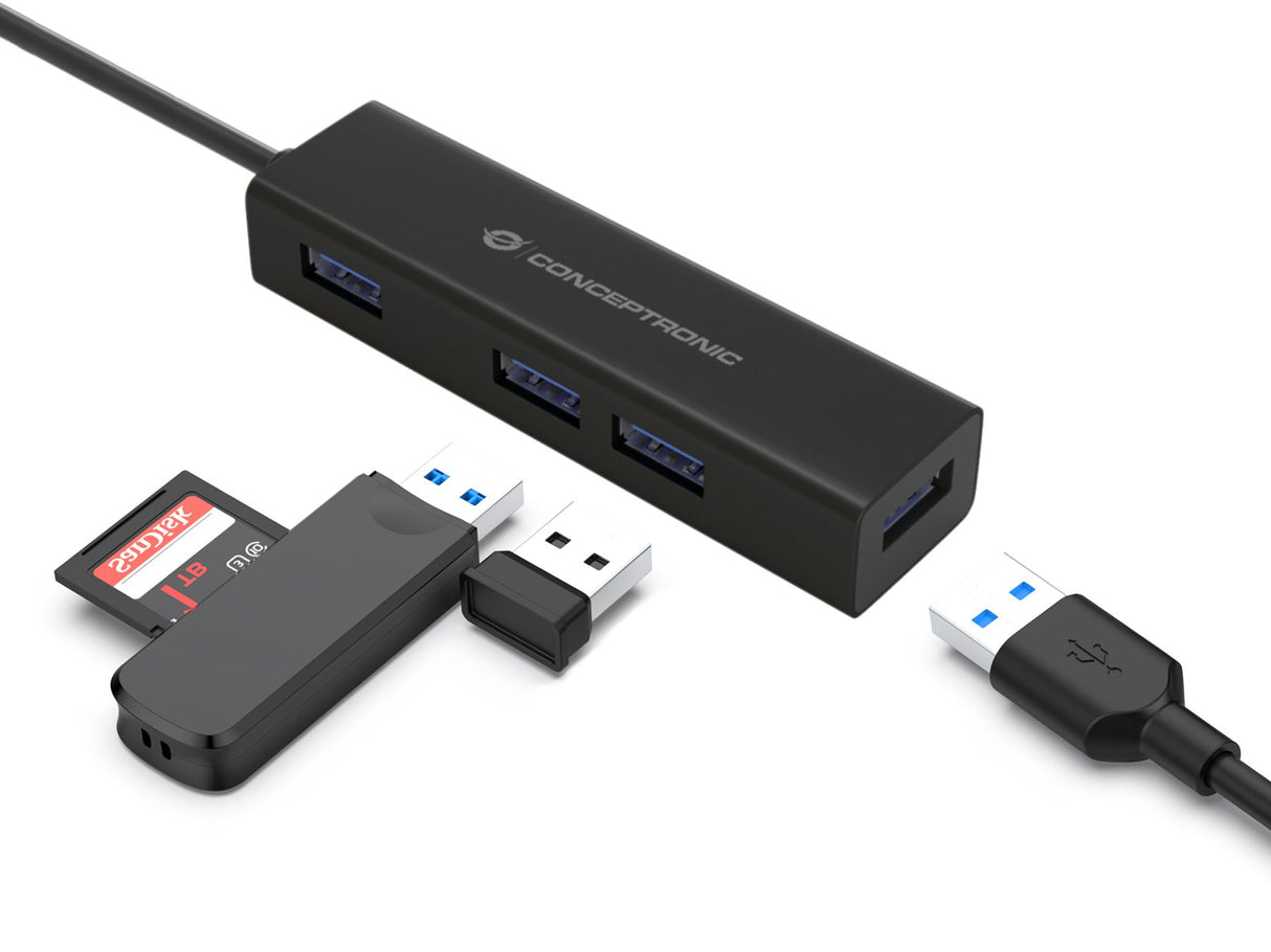 EAN 4015867225554 - Conceptronic HUBBIES07B hub de interfaz USB 3.2 Gen 1 (3.1 Gen 1) Type-C 5000 Mbit/s Negro imagen 4