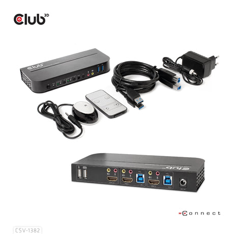 EAN 8719214472245 - CLUB3D CSV-1382 interruptor KVM Negro imagen 4