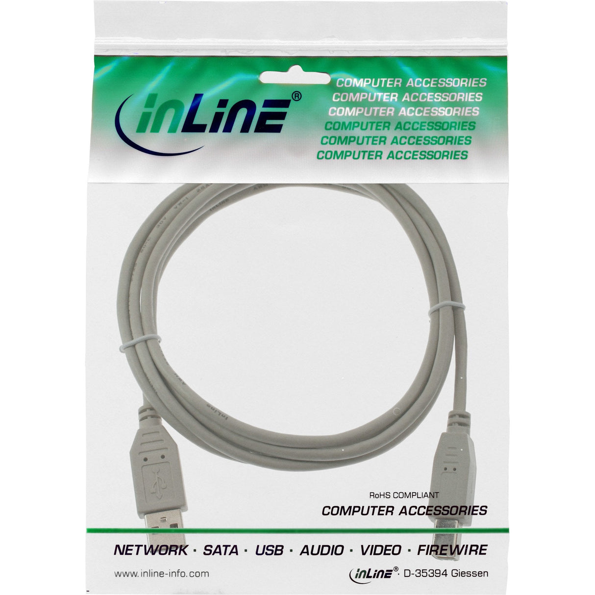Cable Inline Usb 2.0 Tipo A Macho A Tipo B Macho Beige 1m