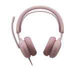 Auricular  Logitech Zone Wired 2 For Business Cableado Cancelación De Sonido Activo Rosa Certificado Para Equipos De Microsoft
