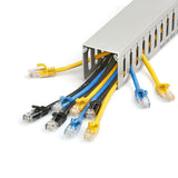 Startech.Com Canaleta Para Cableado Con Ranura Abierta Y Tapa, 50 Mm An X 50 Mm Al - 2 M Lar - Ranuras De 8 Mm, Cubierta De Pvc O Conducto De Pared Para Cables De Red - Para Un Máximo De 80 Cables - Ul