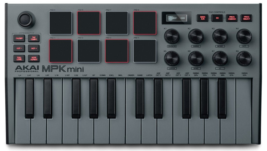 Akai Mpk Mini Mk3 Control Teclado Pad Controller Midi Usb Negro, Gris