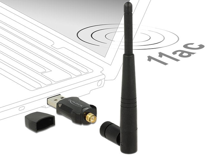Delock 12462 Wlan Usb 2.0 Dualband 2.4/5 Ghz Wlan_ac 433