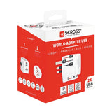 Skross Pro Light Usb (2xa) - World Adaptador De Enchufe Eléctrico Universal Blanco