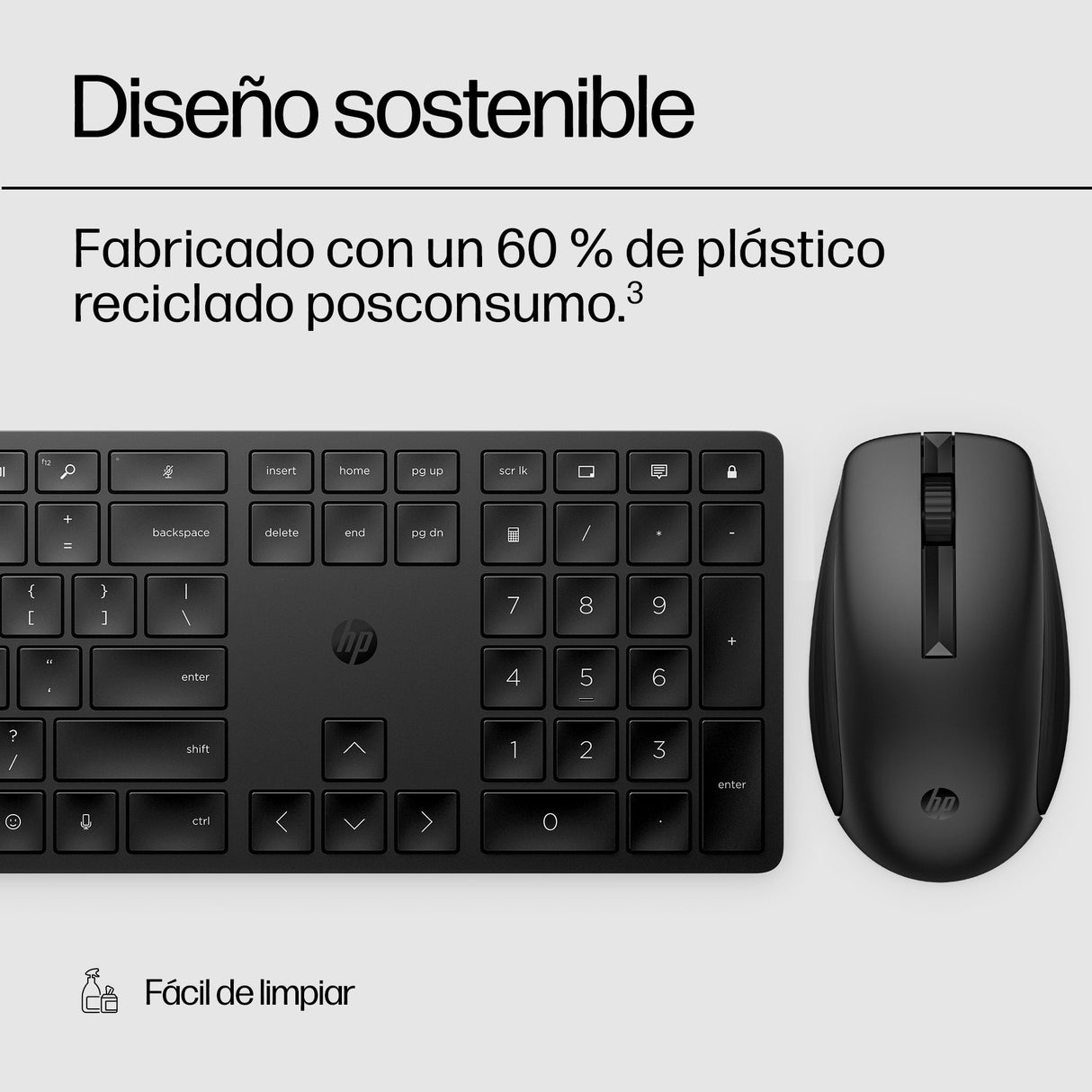 EAN 0196188141182 - HP 650 Wireless Keyboard and Mouse Combo Black teclado Ratón incluido Hogar RF inalámbrico Negro imagen 5