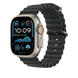 Apple 49mm Black Ocean Band Extension - Natural Titanium Finish