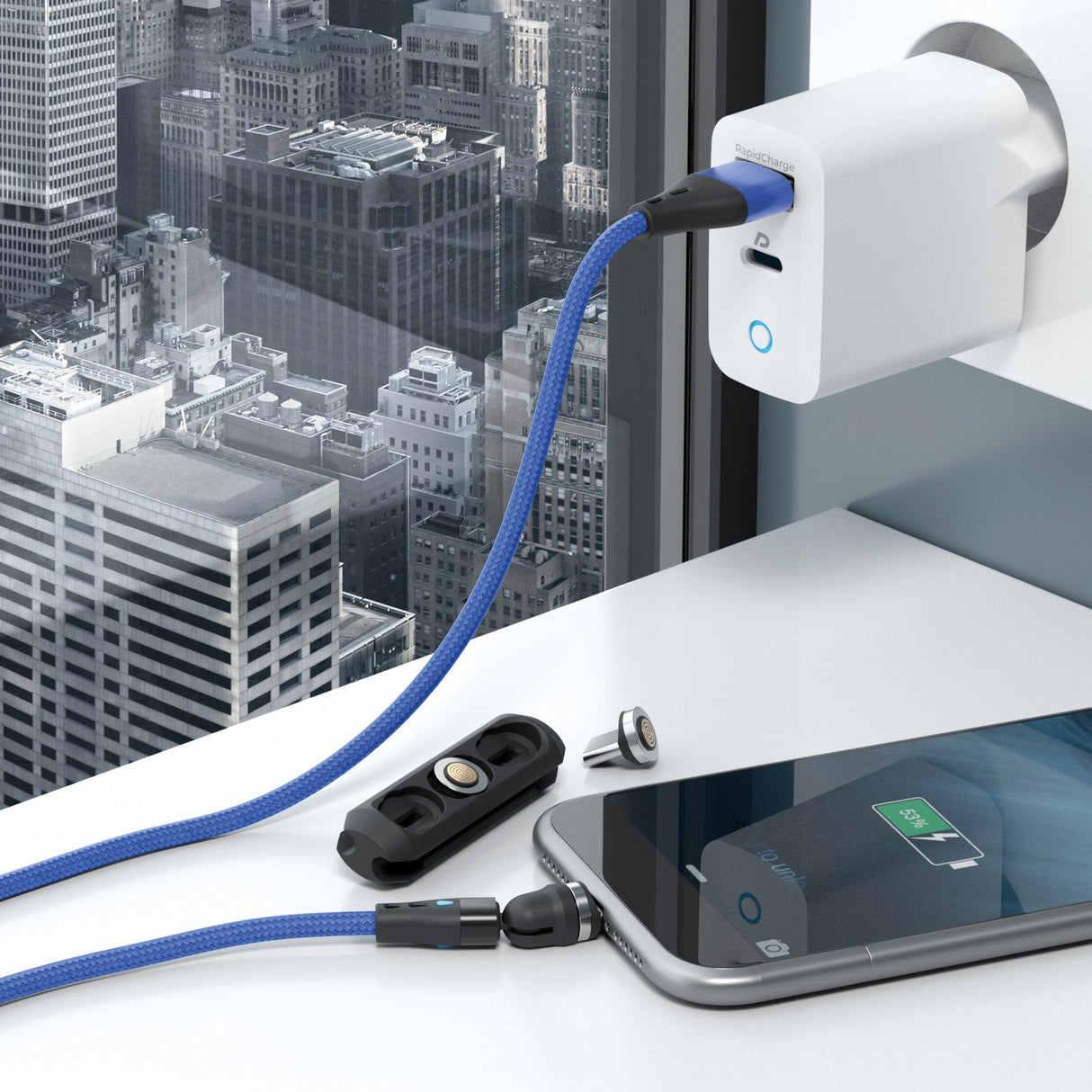 EAN 4040895011633 - RealPower MagneticCharge3 cable USB 1 m USB A Azul imagen 5