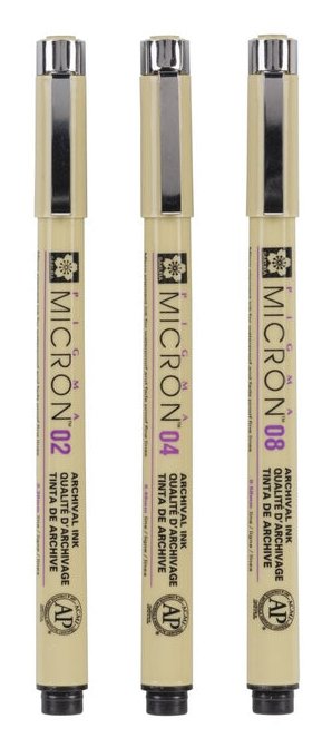 Talens Sakura Rotuladores Permanentes Pigma Micron Fineliner Estuche De 3 Negro