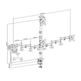 Aisens Soporte De Mesa Eco Giratorio E Inclinable Para 4 Monitores 8kg (4 Pivotes, 2 Brazos) De 13-27, Negro