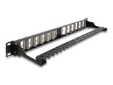 Delock 19? Keystone Patchpanel 24 Port Gewinkelt Mit Entlastungsschiene Schwarz