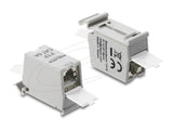 Delock Rj45 Kupplung Cat.6a Hembra A Hembra Con Staubschutzklappe Para Hutschien