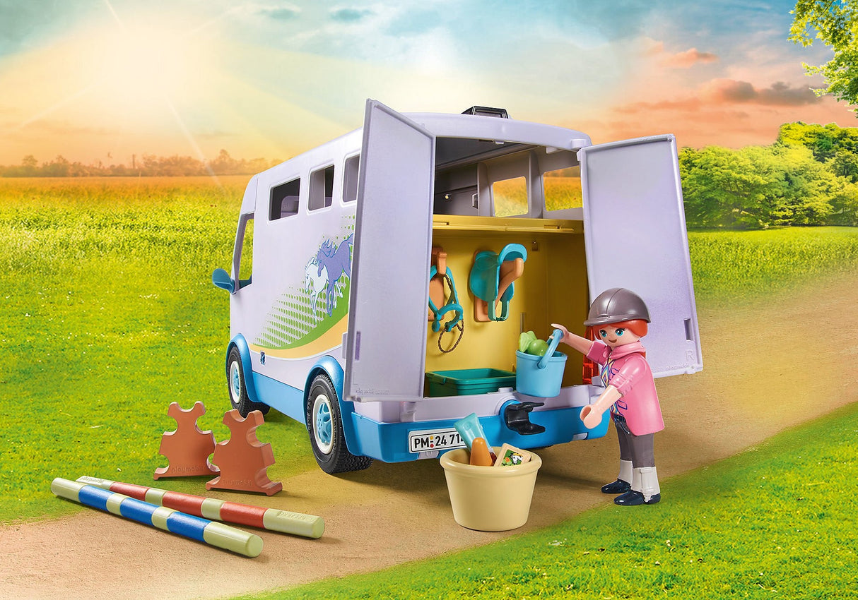 Playmobil 71493 Escuela De Equitación Móvil Caballos De La Cascada