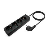 Aisens Regleta Multiple De 4 Tomas Con Cable 3×1.5mm2 - 1.40m - Negro