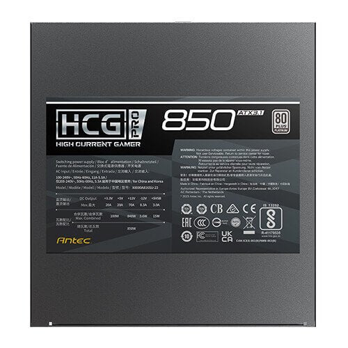 Netzteil Antec Hcg 850 Pro P Ec Atx3.1 Modular 80+ Platin Retail