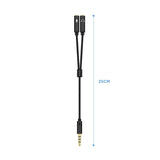 Aisens Cable Adaptador Audio Jack 3.5 4 Pines/M-2xjack 3.5 3 Pines/H - 25cm - Negro