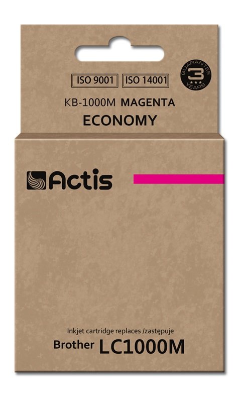 Tinta Actis Kb-1000m (Reemplazo De Brother Lc1000m / Lc970m - Estándar - 36 Ml - Magenta)