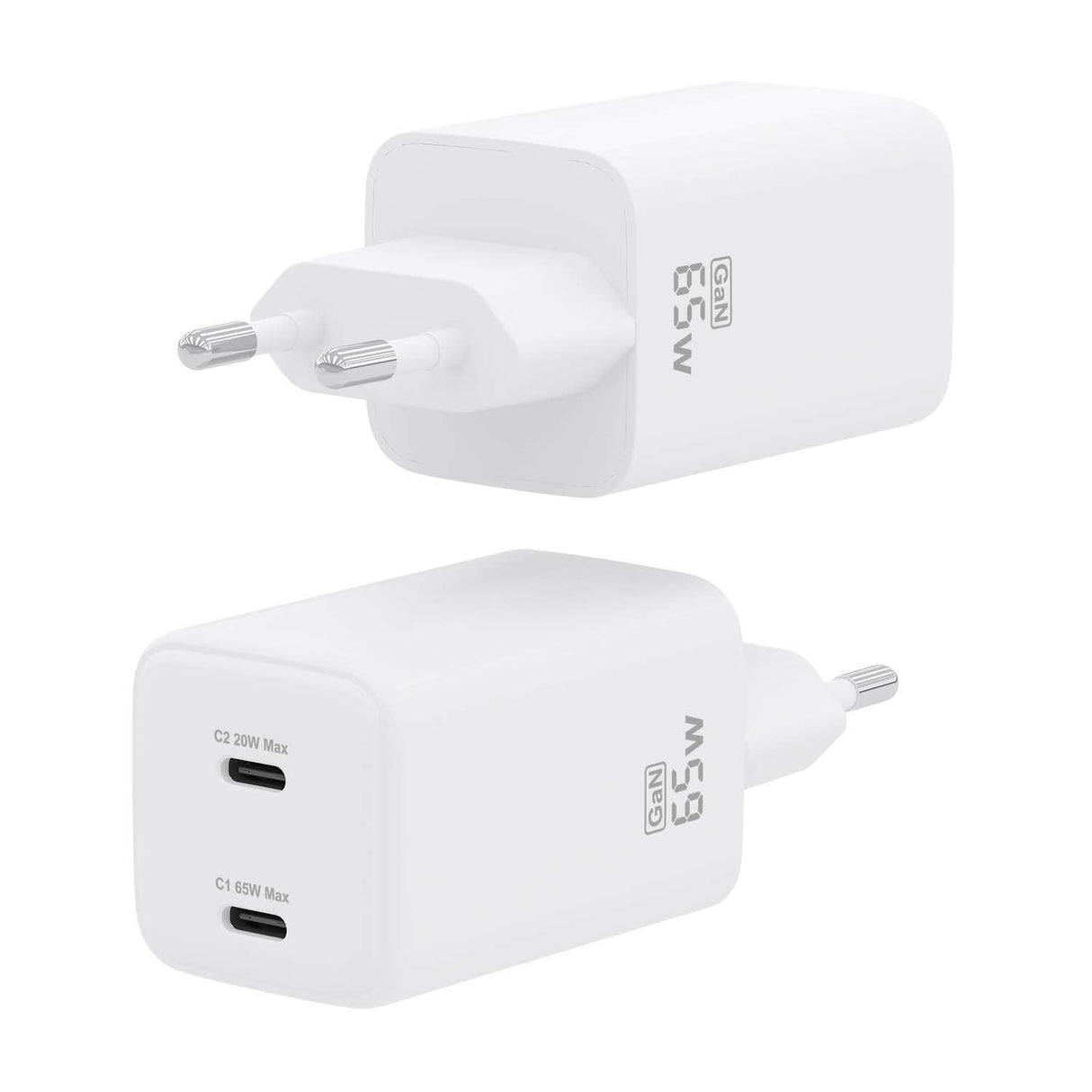 Aisens Cargador Gan 65w, 2xusb-C Pd3.0 Qc4.0, Blanco