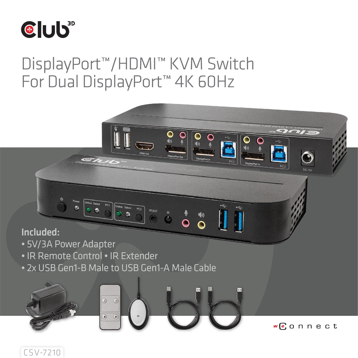 EAN 8719214472238 - CLUB3D CSV-7210 interruptor KVM Negro imagen 7