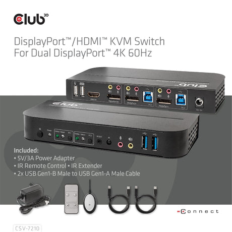 EAN 8719214472238 - CLUB3D CSV-7210 interruptor KVM Negro imagen 7