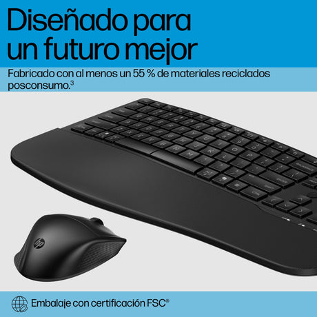 EAN 0198122954674 - HP 685 Comfort Dual-Mode Keyboard and Mouse Combo teclado Ratón incluido Oficina RF Wireless + Bluetooth  imagen 5