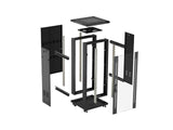 Lanberg Rack Cabinet 19 " Free Standing 18u 600x600 Flat Pack With Glass Door Black