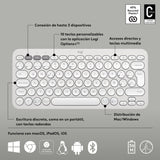 Teclado Logitech Pebble Keys 2 K380s Rf Wireless + Bluetooth Qwerty  Blanco Español