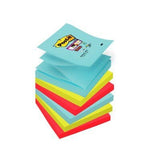 Post-It Super Sticky Pack De 6 Blocs De 90 Notas Adhesivas Reposicionables - Forma Cuadrada - 76x76mm - En Zig-Zag -