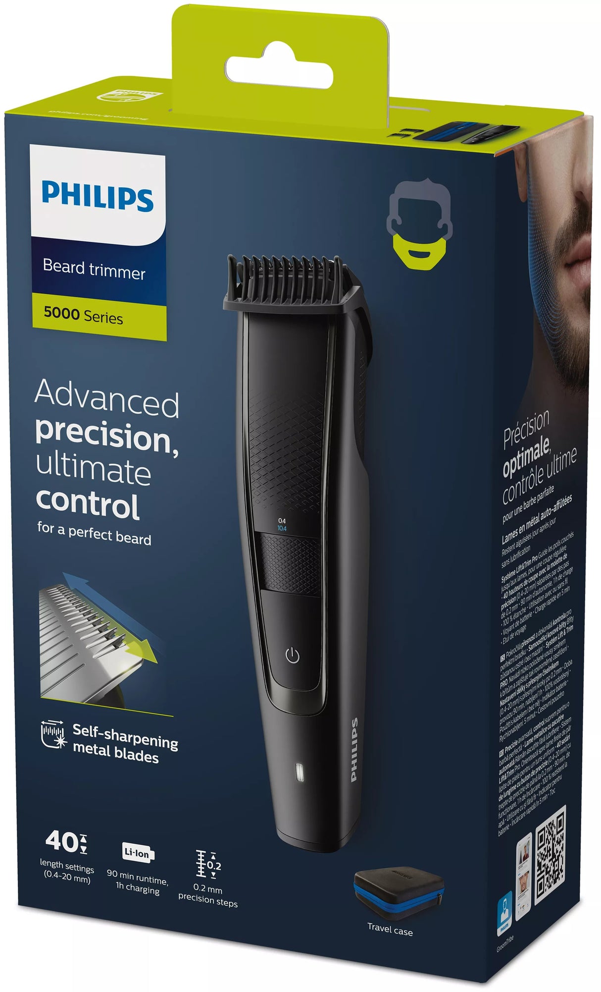 EAN 8720689023511 - Philips BEARDTRIMMER Series 5000 BT5515/70 depiladora para la barba Batería 40 2 cm Mojado y seco Negro imagen 4