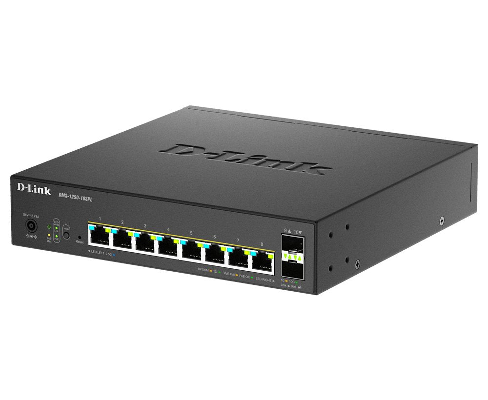 EAN 0790069473746 - D-Link DMS-1250-10SPL Gestionado L2/L3 2.5G Ethernet (100/1000/2500) Energía sobre Ethernet (PoE) Negro imagen 3