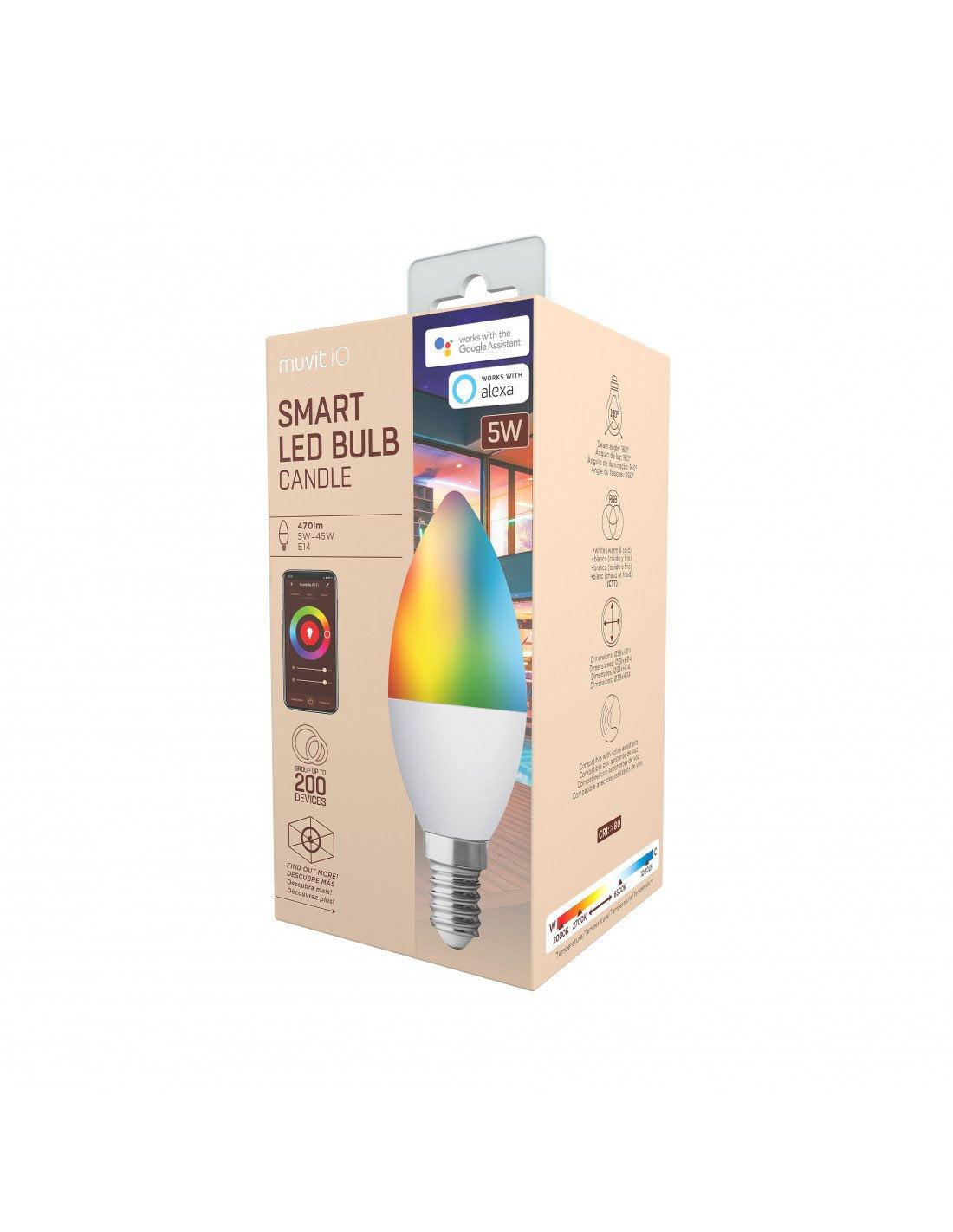 Bombilla Muvit Io Globo E14 5w Rgb