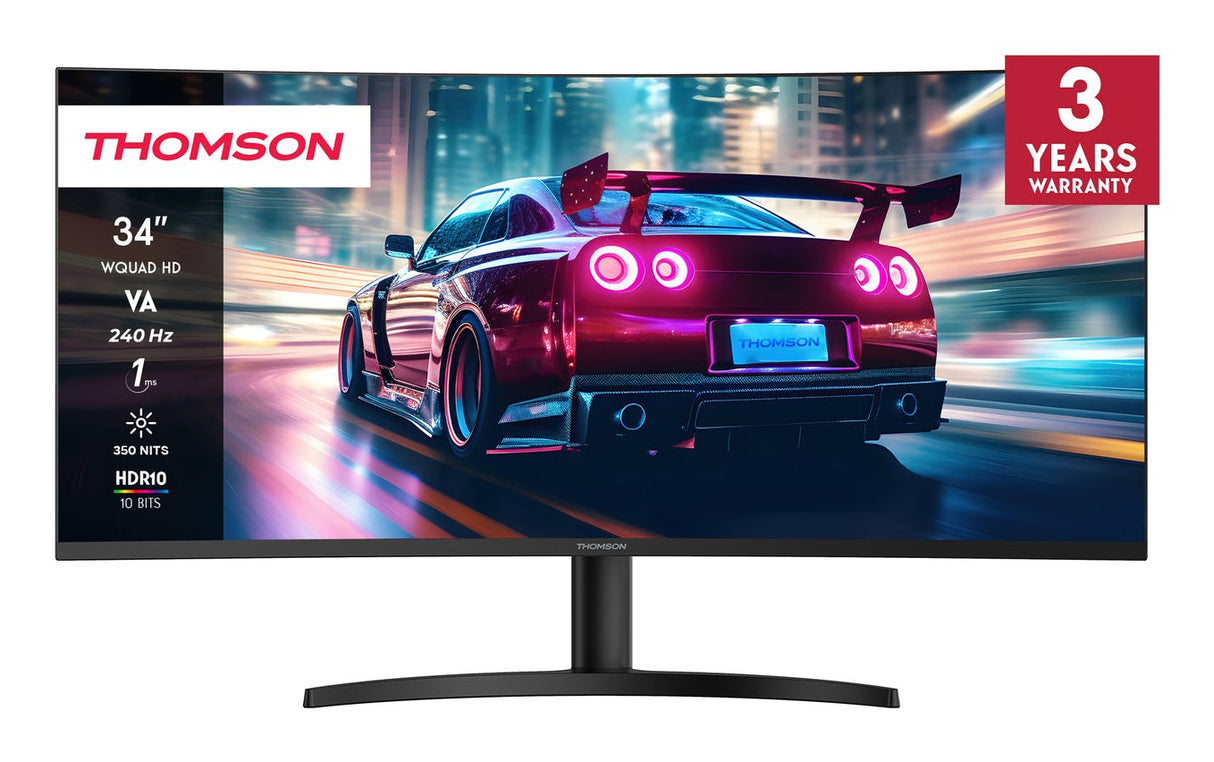 Lcd Monitor Thomson 34 " 3440 X 1440 Pixels Ultrawide Quad Hd Lcd Curved M34qg7y14c