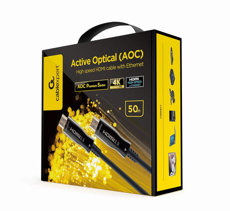 EAN 8716309124492 - Gembird CCBP-HDMI-AOC-50M-02 cable HDMI HDMI tipo A (Estándar) Negro imagen 1