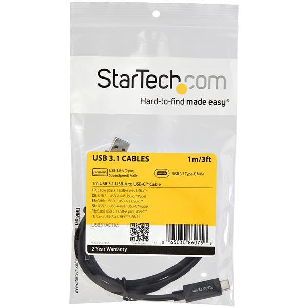 EAN 0065030860758 - StarTech.com USB31AC1M cable USB USB 3.2 Gen 2 (3.1 Gen 2) USB A USB C imagen 6