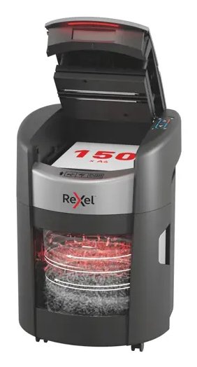 Trituradora Automática Rexel Shredmax Autofeed+ 150m, P5, 150 Hojas, Cubo De 15 L