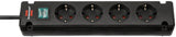 Brennenstuhl 1150650326 Base Múltiple 1,5 M 4 Salidas Ac Interior Negro
