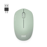 Port Connect Wireless Collection Mouse, Usb-A A Usb-C Dongle, 2.4ghz, 1600dpi, Olive