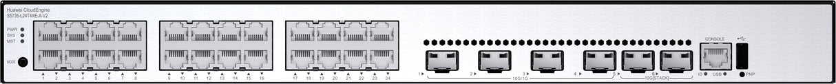 Huawei Switch S5735-L24t4xe-A-V2 (24*10/100/1000base-T Ports, 4*10ge Sfp+ Ports, 2*12ge Stack Ports, Ac Power) + Software (98012011 + 88037bnm)