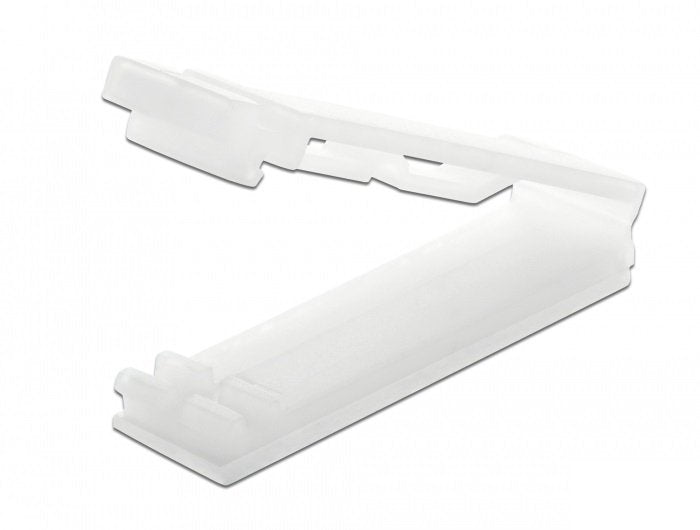 Delock Organizador De Cable Plano Con Clip De Bloqueo, Autoadhesivo, Natural 10 Piezas