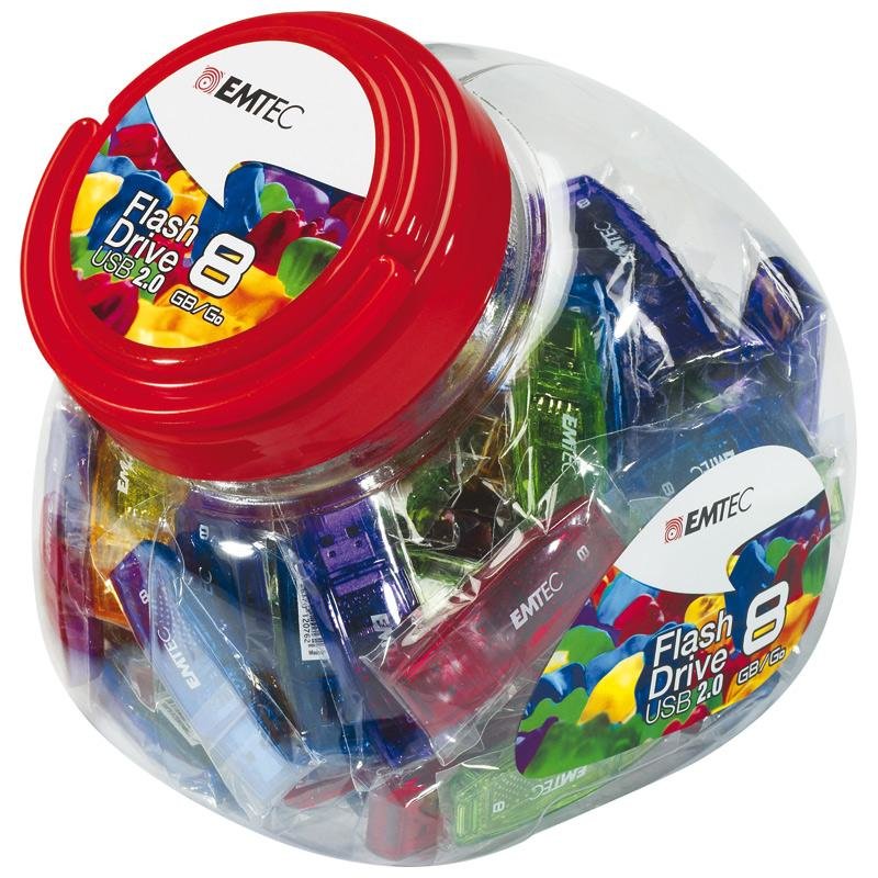 Emtec Usb2.0 C410 8gb Candy Jar 80 Pces