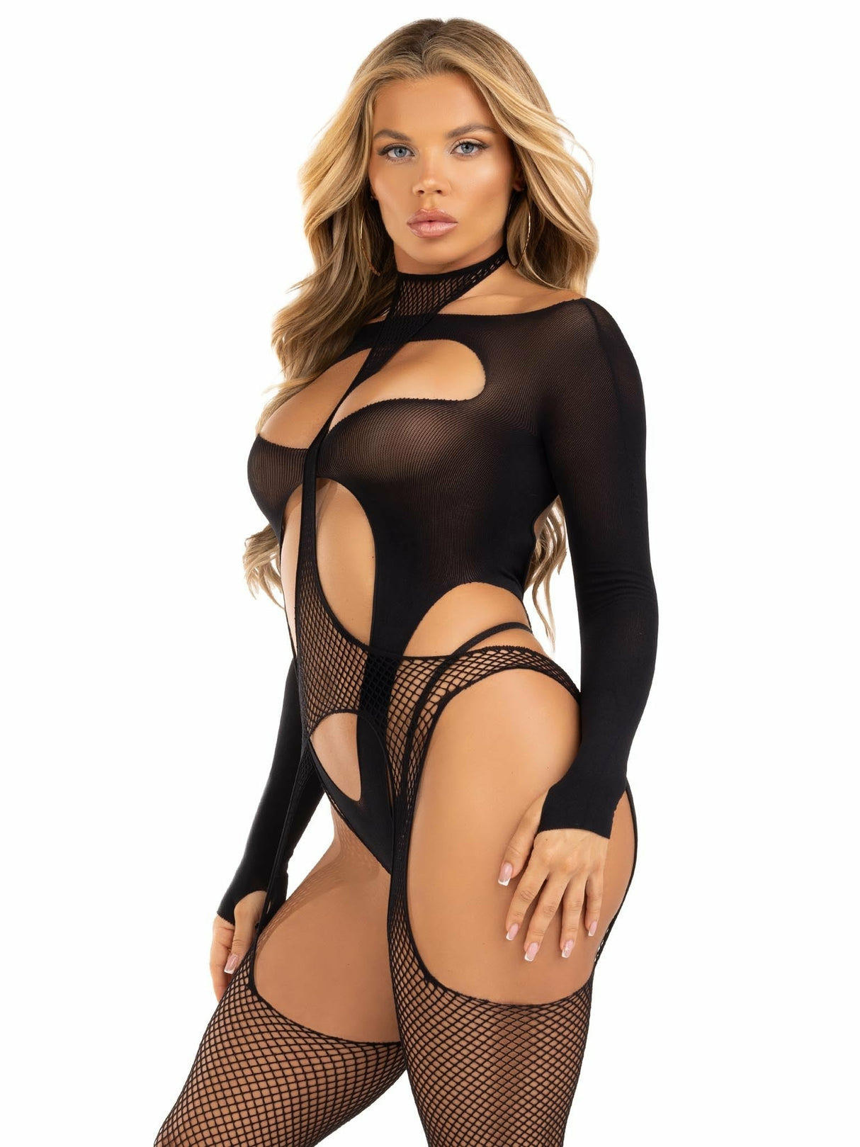 Leg Avenue - Bodystocking Rejilla Negro