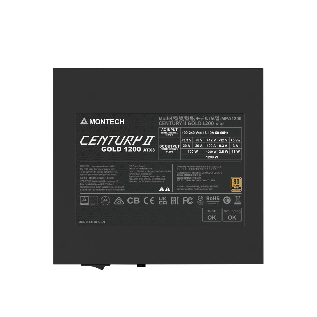 EAN 4710562746365 - Montech CENTURY II 1200W unidad de fuente de alimentación 20+4 pin ATX ATX Plata, Negro imagen 5