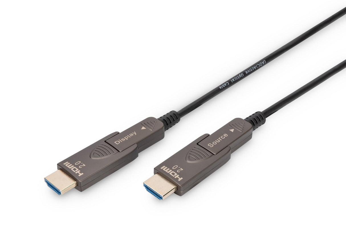 Digitus Hdmi Aoc Hybrid Cable De Fibra Óptica 4k 15m Negro