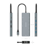 Docking Usb Tipo-C Aisens Asuc-9p051-Gr 1xdisplayport 1xhdmi 4k 4xusb 1xusb Tipo-C 1xrj45 1xusb Tipo-C Pd Gris