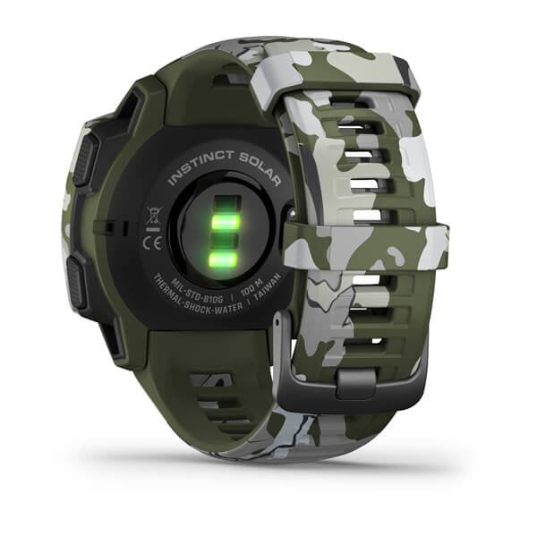 Reloj Deportivo Con Gps Garmin Instinct Solar Camo Militar Pantalla 23*23mm Carga Solar Frec Cardiaca Pulsioximetro Notific. -Caja Reforzada